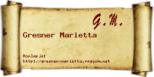 Gresner Marietta névjegykártya